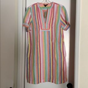 Jcrew candy stripe linen dress